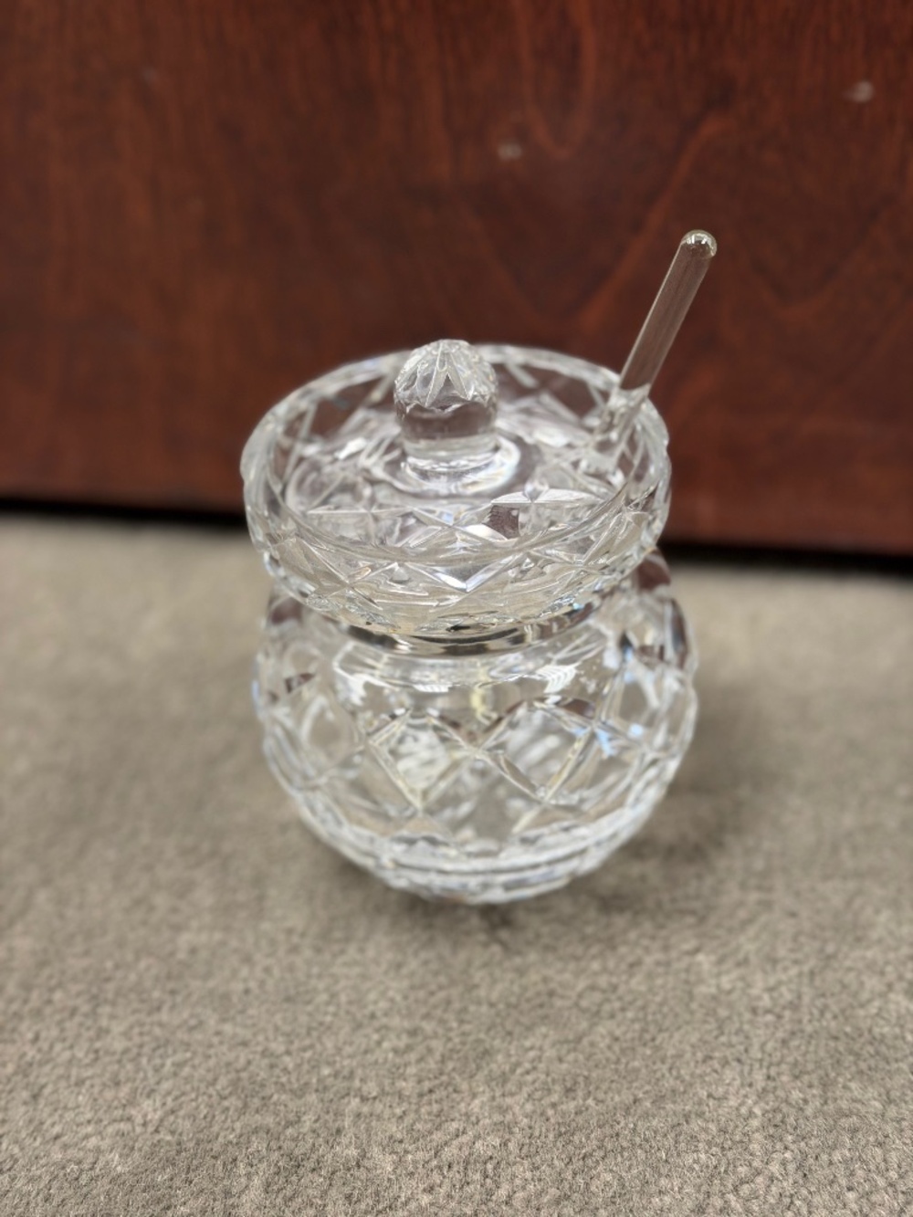 Vintage Cut Crystal Jam Jar